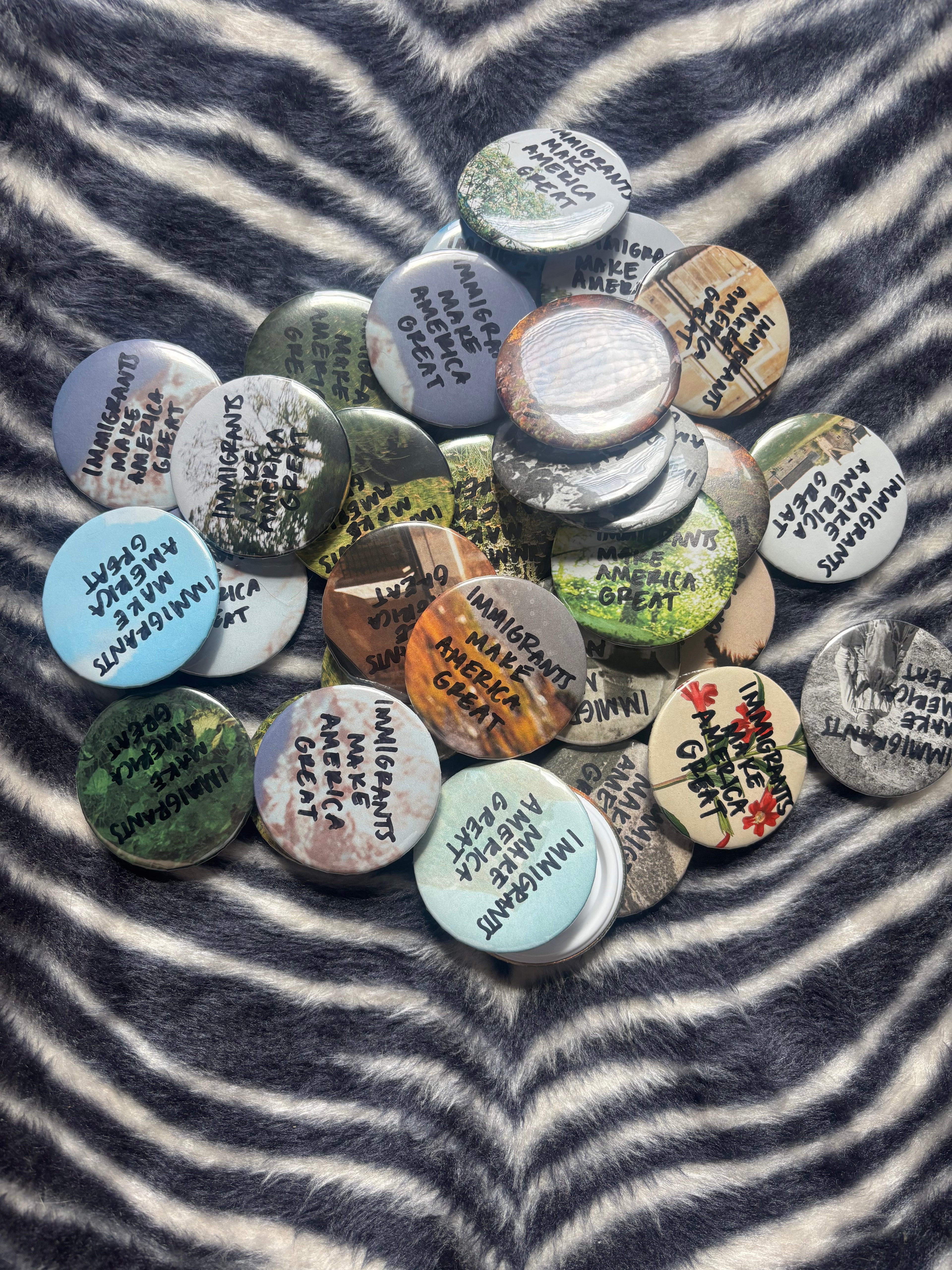 Randomized “Immigrants Make America Great” pin